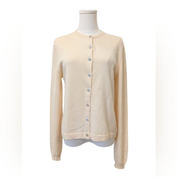 Hermes Cream Cashmere Top & Cardigan Twin Set Medium - Picture 1 of 11